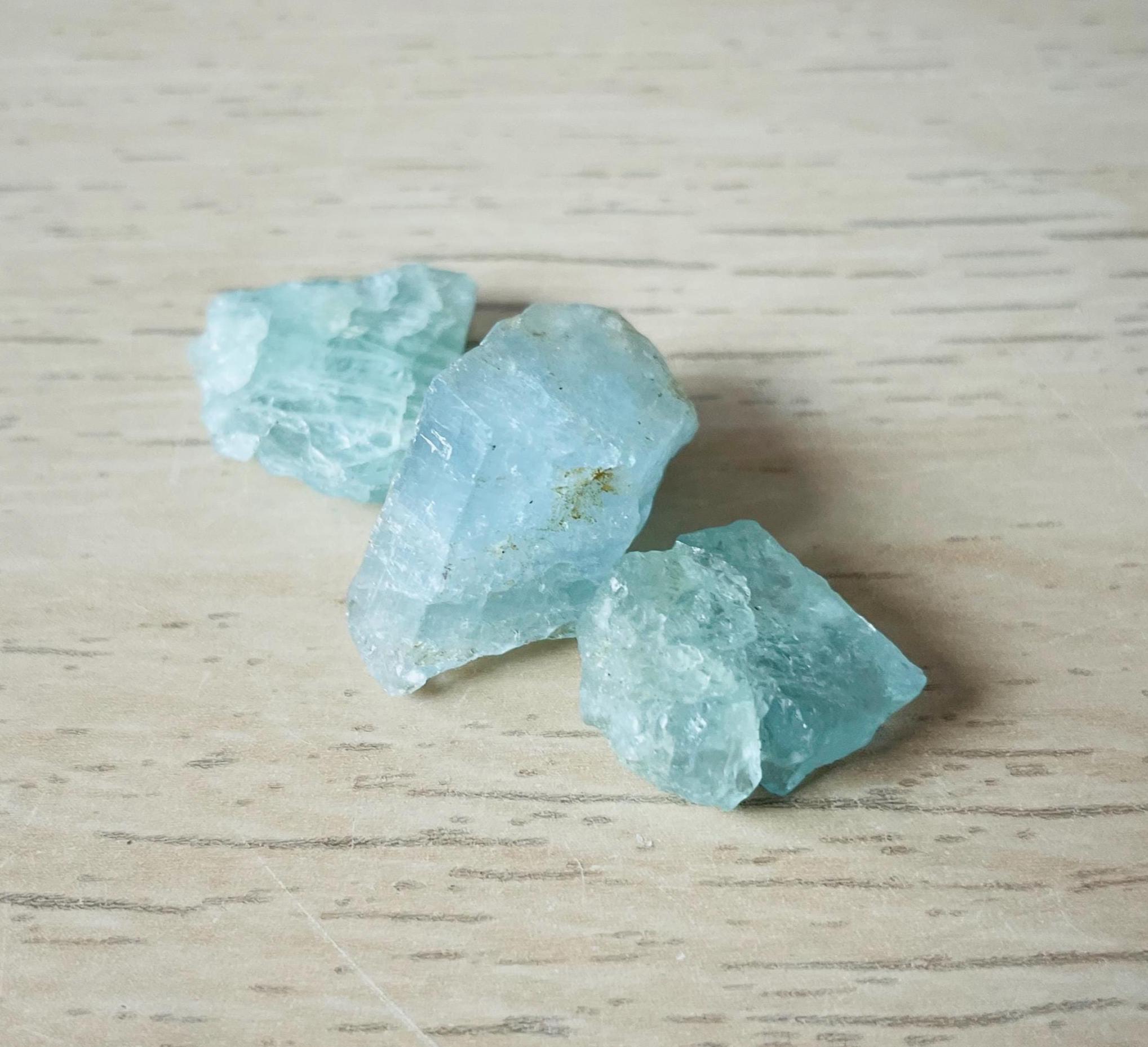 Raw Aquamarine Crystals (9.4g) Rough Aquamarine Stones, Blue Natural Gemstone Raw Crystals