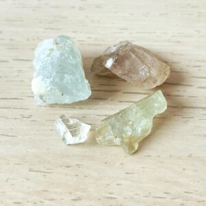 Raw Mixed Color Aquamarine Crystal Set (10.4g) Rough Aquamarine Stones, Clear Based Natural Gemstone Raw Crystals