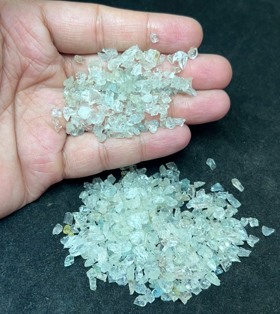 Natural Aquamarine Rough Lot | Raw Blue Beryl Gemstone Crystals 5-8mm