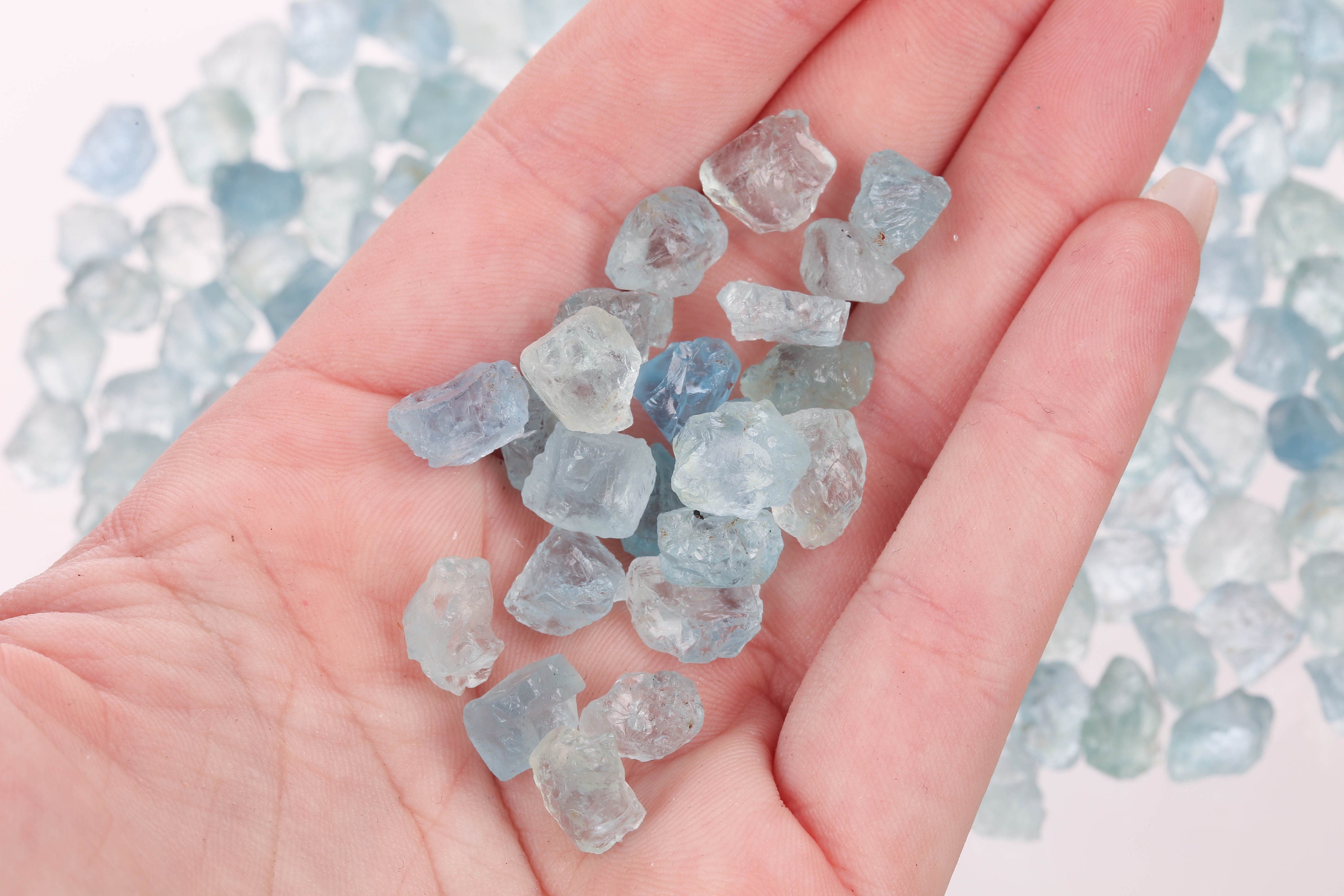 Raw Aquamarine Pieces, Rough Aquamarine Uncut, Aquamarine Crystals, Blue Crystals,  March Birthstone, Rough Gemstones, Raw Gemstones