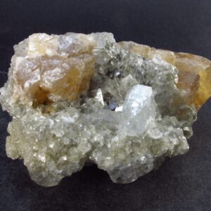 Scheelite And Aquamarine Cluster From China - 2.9" - 268.4 Grams