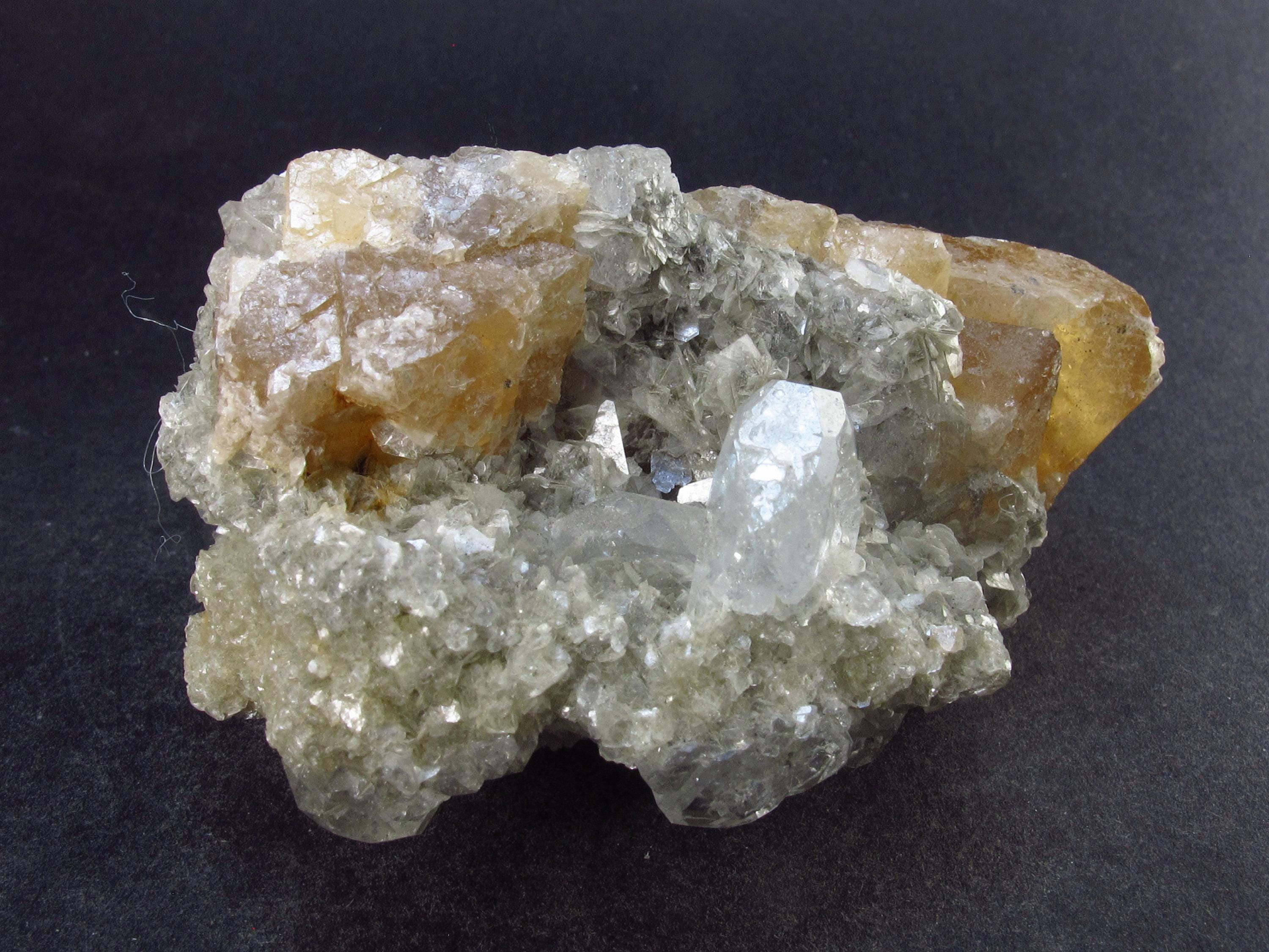 Scheelite And Aquamarine Cluster From China - 2.9" - 268.4 Grams