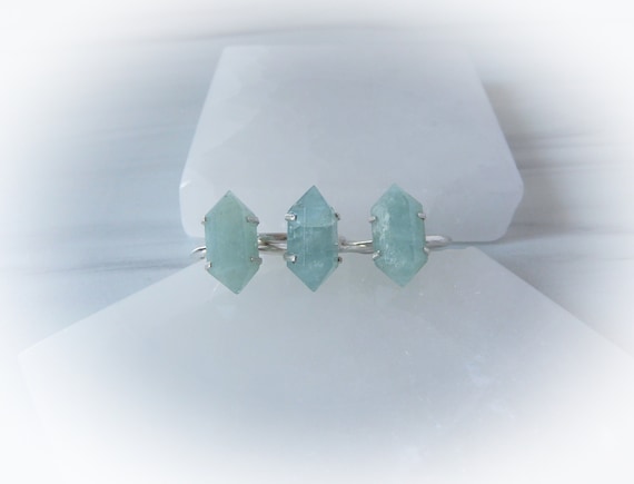 Gemstone Point Ring Sterling Silver • Aquamarine Point Ring • Sterling Silver Gemstone Point Ring • Healing Gemstone Point Ring Gemstone Point Ring Sterling Silver • Aquamarine Point Ring • Sterling Silver Gemstone Point Ring • Healing Gemstone Point Ring