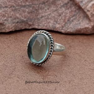 Handmade Aquamarine 925 Sterling Silver Ring: Gemstone Jewelry Handmade Aquamarine 925 Sterling Silver Ring: Gemstone Jewelry