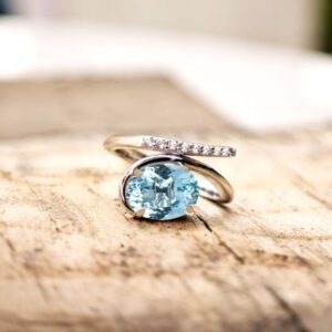 Natural Aquamarine Engagement Ring For Women 14K Rose Gold Aquamarine Gemstone Ring Art Deco Style Wedding Ring Unique Promise Ring For Her Natural Aquamarine Engagement Ring For Women 14K Rose Gold Aquamarine Gemstone Ring Art Deco Style Wedding Ring Unique Promise Ring For Her