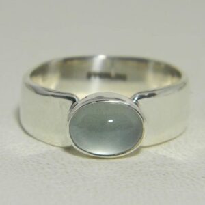 Aquamarine Ring, Sterling Silver Band Ring, March Birthstone Ring, Aquamarine Boho Ring, Aquamarine Women Ring, Ring For Mom, Gift For Her