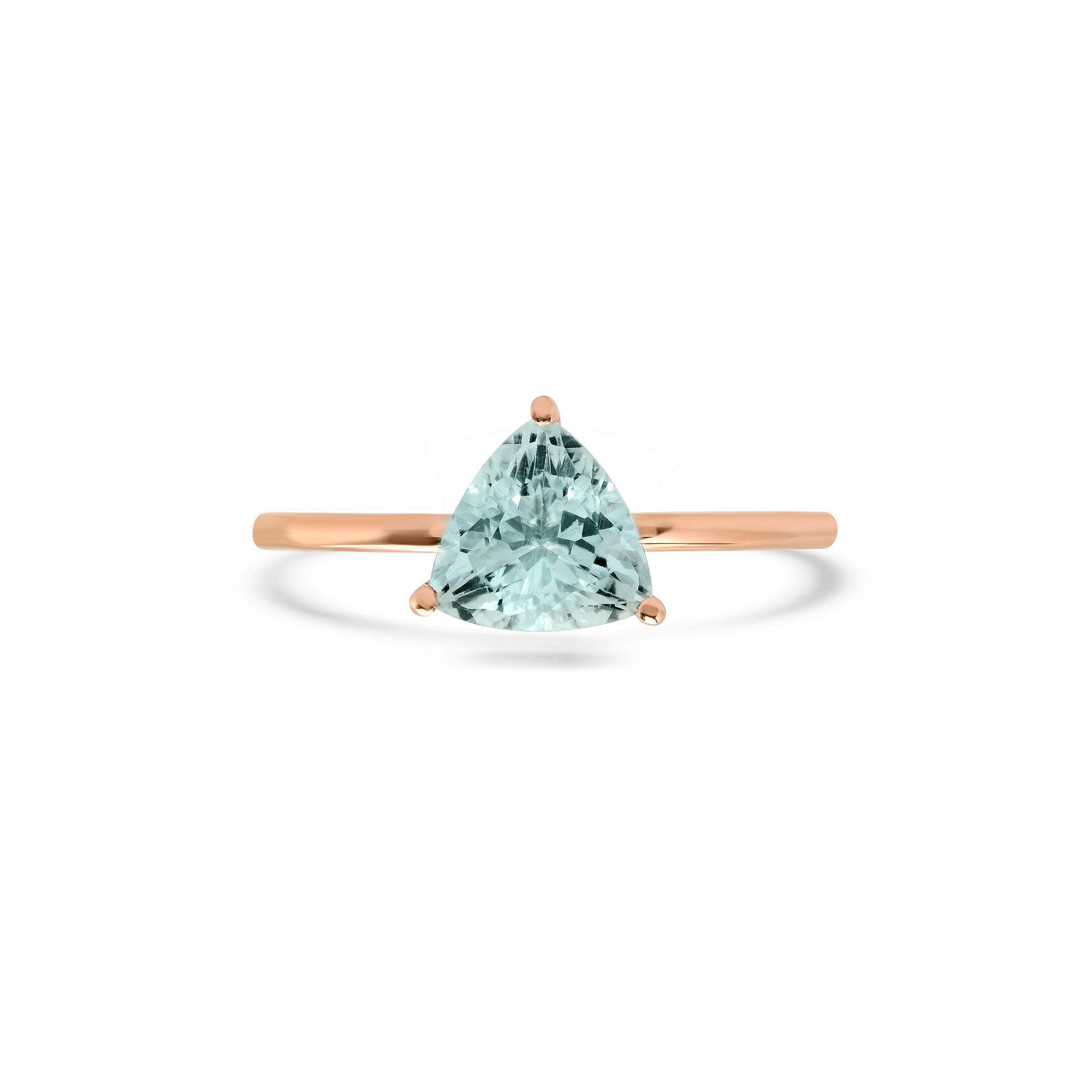 Trillion Aquamarine Ring 1 Ct. / Gift For Her / Baby Shower Gift / Bridesmaids Gift / Promise Ring / Self-love Ring / March Birthstone Ring