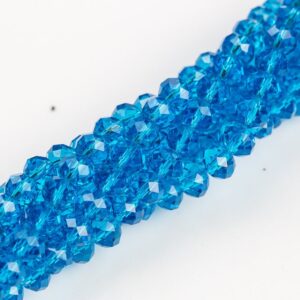 10mm Crystal Rondelle -1 or 5 or 10 STRANDS- Dark Aquamarine 10mm Crystal Rondelle -1 or 5 or 10 STRANDS- Dark Aquamarine