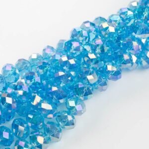 12mm Crystal Rondelle -2 or 5 or 10 STRANDS- Light Aquamarine ab 12mm Crystal Rondelle -2 or 5 or 10 STRANDS- Light Aquamarine ab