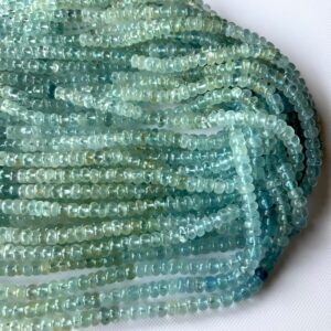 5.5mm Shaded Aquamarine Smooth Rondelle Beads, Natural Blue Shaded Aquamarine Gemstone Beads, Sold As 16 Inch Strand, GDS2275/36 5.5mm Shaded Aquamarine Smooth Rondelle Beads, Natural Blue Shaded Aquamarine Gemstone Beads, Sold As 16 Inch Strand, GDS2275/36