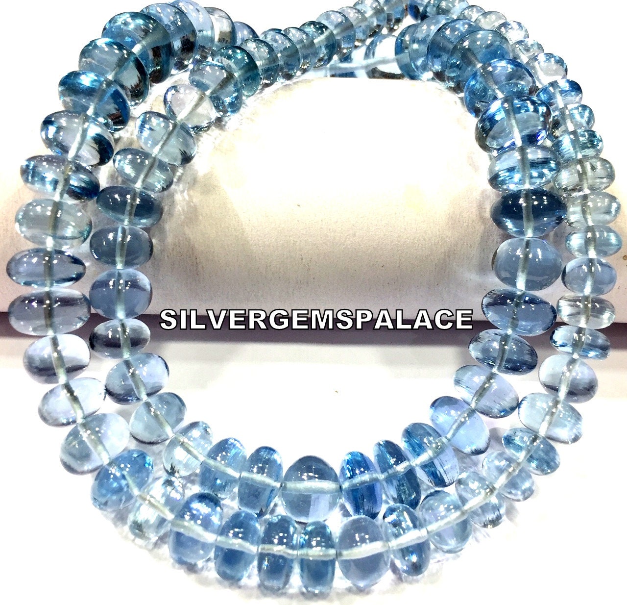 Aaaa+ Extremely Rare~aquamarine Color Smooth Rondelle Beads Sparkly Aquamarine Gemstone Beads Aquamarine Strand Beads Wholesale Price.
