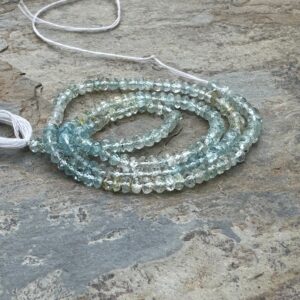 Aquamarine Rondelle Beads, Multi Colored, 15 Inch Strand, 3.5mm Aquamarine Rondelle Beads, Multi Colored, 15 Inch Strand, 3.5mm