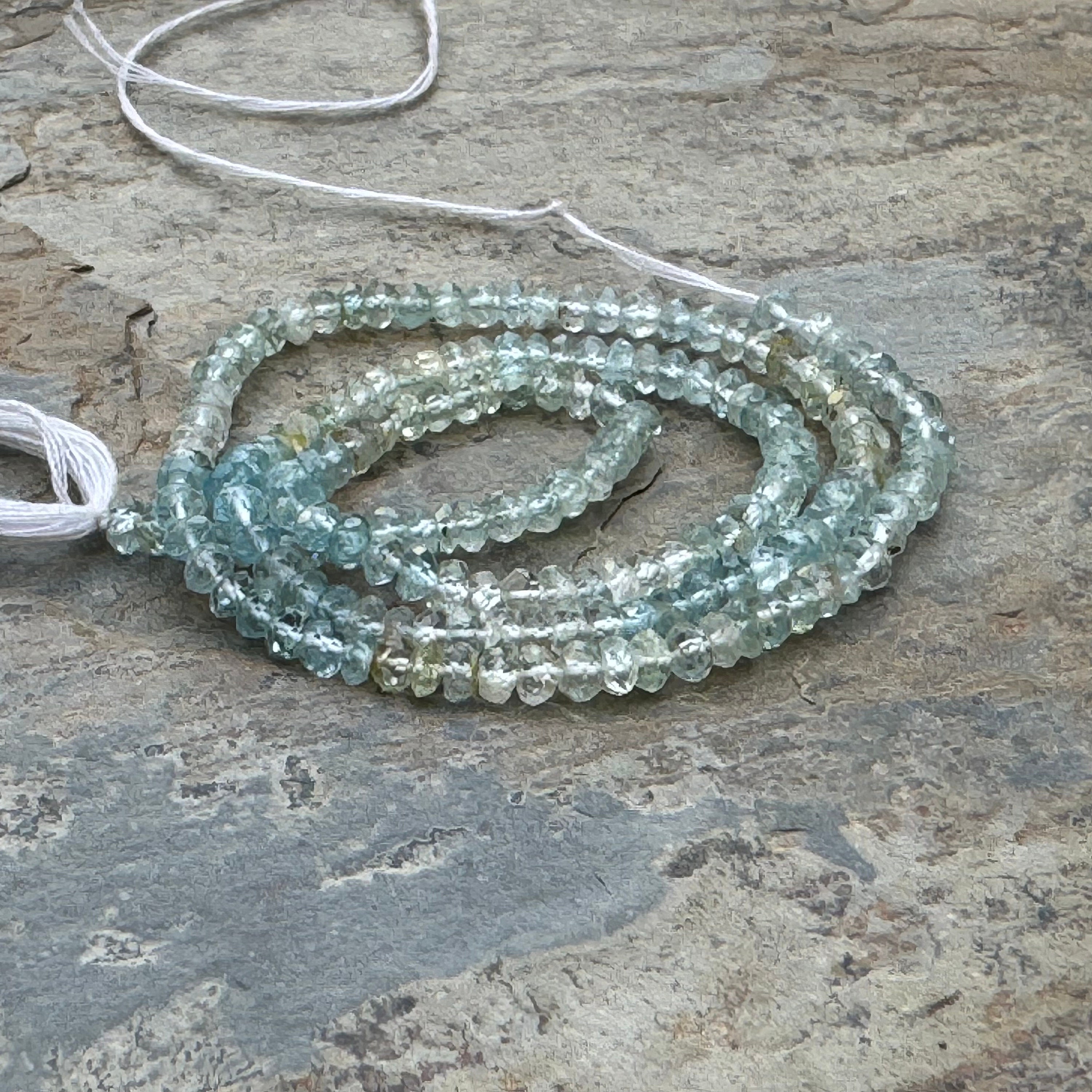 Aquamarine Rondelle Beads, Multi Colored, 15 Inch Strand, 3.5mm
