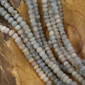 Aquamarine Beads Natural Rondelle-6x4mm -15.5 inch strand- Aquamarine Beads Natural Rondelle-6x4mm -15.5 inch strand-