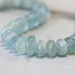 L/ Aquamarine 16mm Rondelle Beads Size Varies 16" Strand Natural Blue Gemstone Beads For Jewelry Making