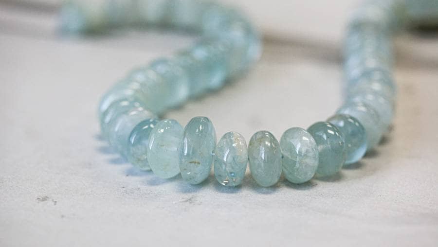 L/ Aquamarine 16mm Rondelle Beads Size Varies 16" Strand Natural Blue Gemstone Beads For Jewelry Making