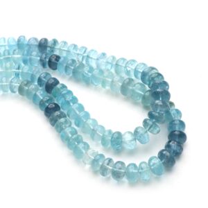 Multi Aquamarine Smooth Rondelle Beads, 7 Mm To 8 Mm, Plain Aquamarine Rondelle Beads, Aquamarine Beads, 18 Inch Strand, Price Per Strand Multi Aquamarine Smooth Rondelle Beads, 7 Mm To 8 Mm, Plain Aquamarine Rondelle Beads, Aquamarine Beads, 18 Inch Strand, Price Per Strand