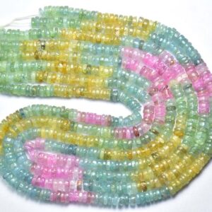 Multi Aquamarine Tyre Beads - 16 inches - Beautiful Natural Smooth Aquamarine Wheel Rondelle - Size is 5.5 mm #1494 Multi Aquamarine Tyre Beads - 16 inches - Beautiful Natural Smooth Aquamarine Wheel Rondelle - Size is 5.5 mm #1494