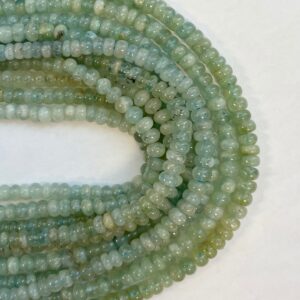 Natural Aquamarine 6x(3-4)mm Rondelle Gemstone Beads---15.5" Natural Aquamarine 6x(3-4)mm Rondelle Gemstone Beads---15.5"