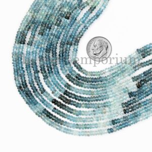 Rare! Santa Maria Aquamarine Plain Beads, 3.5-4mm Smooth Rondelle Shape Beads, Shaded Color Aquamarine Beads, Loose Beads For Jewelry Making Rare! Santa Maria Aquamarine Plain Beads, 3.5-4mm Smooth Rondelle Shape Beads, Shaded Color Aquamarine Beads, Loose Beads For Jewelry Making