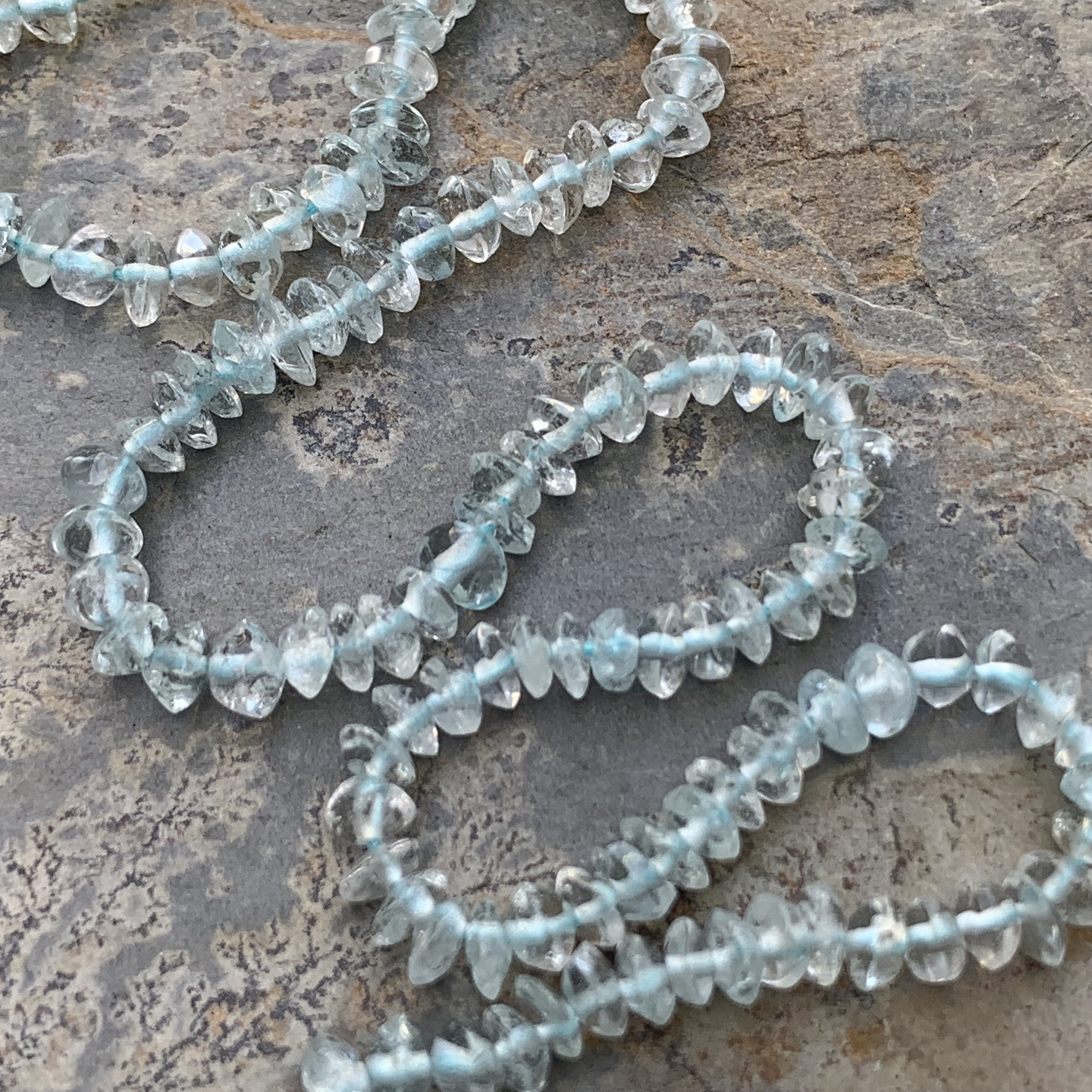 Aquamarine Rondelles, 3.5 Mm, 13 Inch Strand