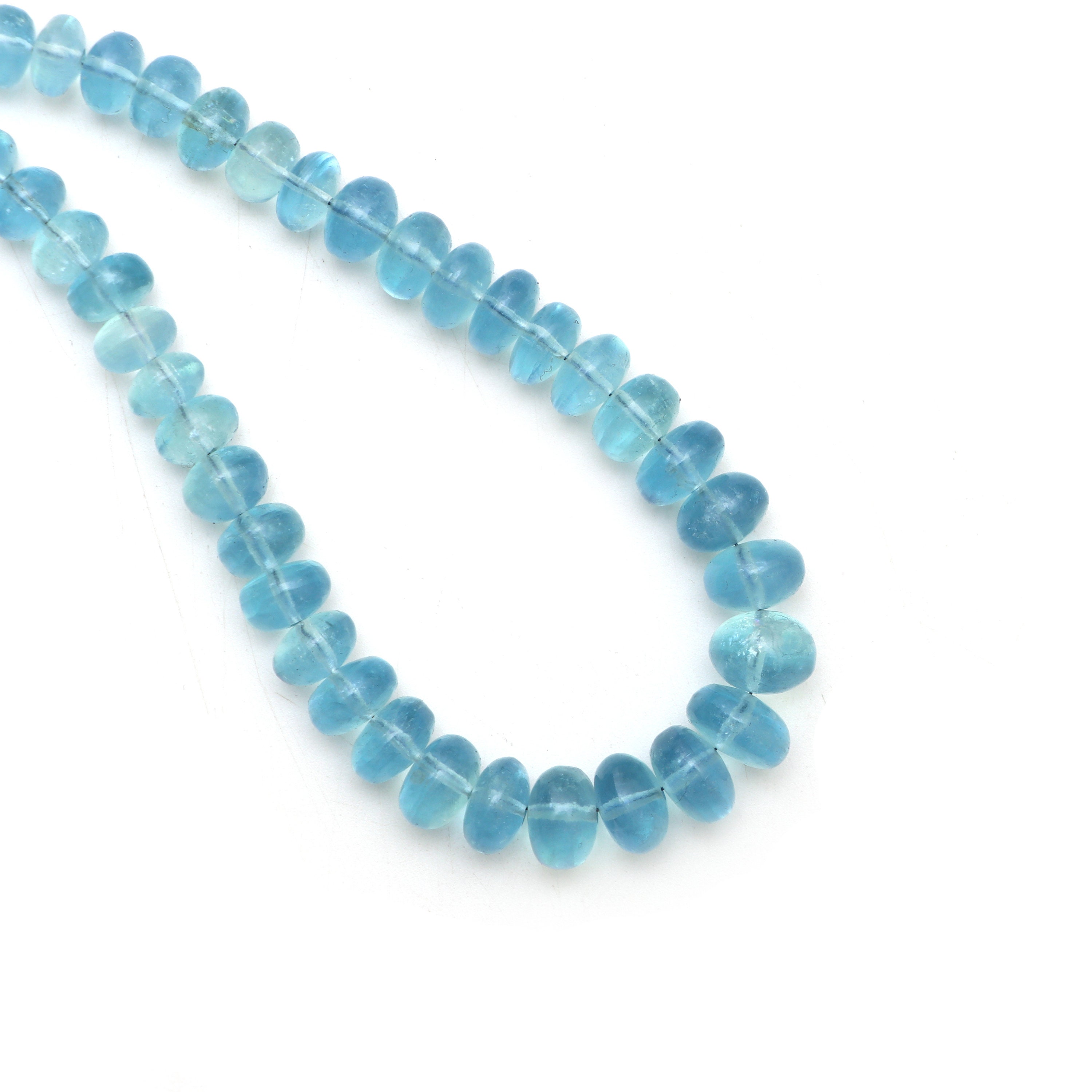 Aquamarine Smooth Rondelle Beads, 6.5 Mm To 11 Mm, Aquamarine Jewelry Making Beads, 20 Inches Full Strand, Price Per Strand