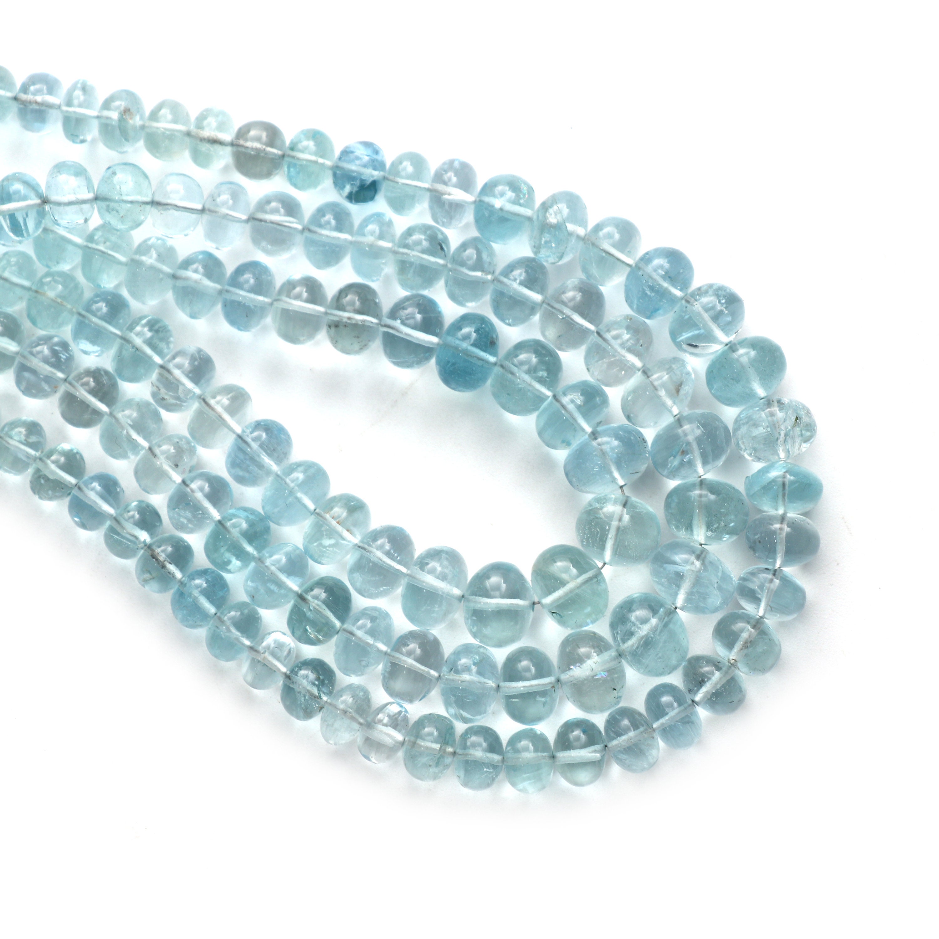 Aquamarine Smooth Rondelle Beads, 6 Mm To 9 Mm, Aquamarine Gemstone, March Birthstone, 15.5 Inches Strand, Price Per Strand