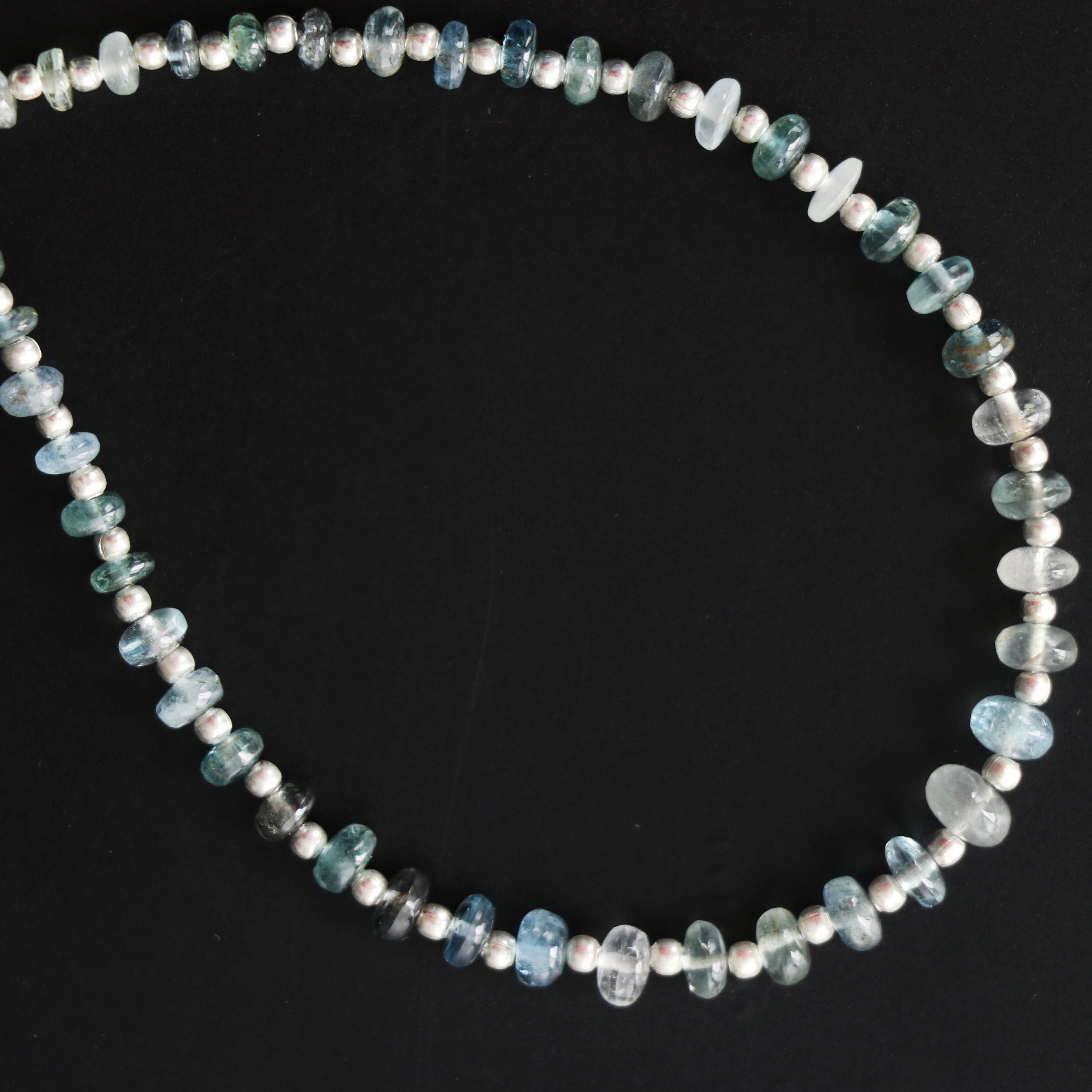 Aquamarine Smooth Rondelle Beads, Natural Aquamarine Beads- 4 Mm To 6 Mm - Aquamarine Smooth, 8 Inch Full Strand, Price Per Strand