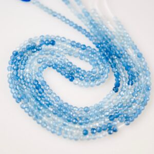 1 / 2 Strand Gorgeous Ombre Aquamarine Rounds
