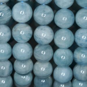 10mm Beryl Aquamarine Gemstone Grade AA Blue Round Loose Beads 7.5 inch Half Strand (90183644-372)