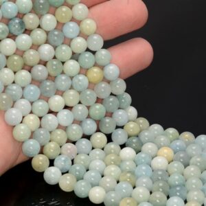 10MM Beryl Aquamarine Gemstone Grade A Round Loose Beads 15.5 inch Full Strand (80009847-A182)