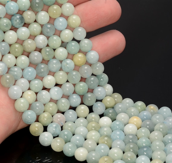 10mm Beryl Aquamarine Gemstone Grade A Round Loose Beads 15.5 Inch Full Strand (80009847-a182)