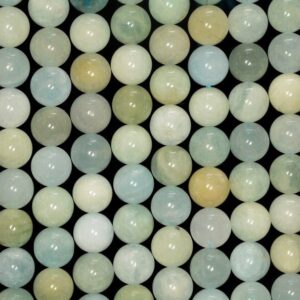 10MM  Aquamarine Gemstone Blue Grade A Round Loose Beads 15.5 inch Full Strand (80009847-A182)