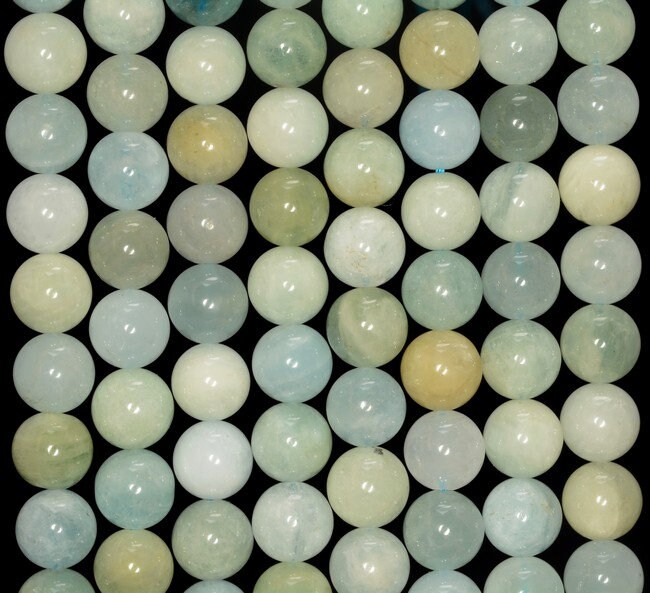 10mm Aquamarine Gemstone Blue Grade A Round Loose Beads 15.5 Inch Full Strand (80009847-a182)