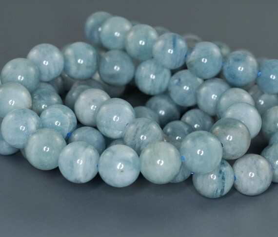 11-12mm Beryl Aquamarine Gemstone Grade Aa Blue Round Loose Beads 7.5 Inch Half Strand Lot 1,2,6,12 And 50 (90183647-372)
