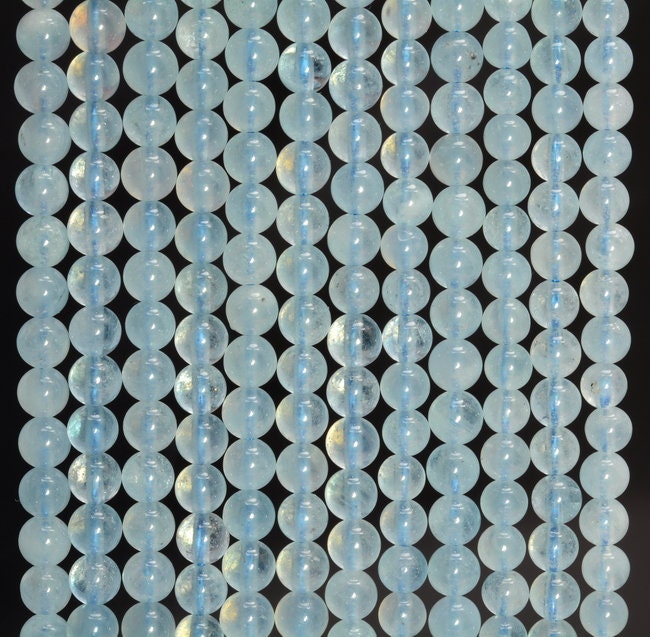 4mm Beryl Aquamarine Gemstone Grade Aaa Blue Round Loose Beads 15.5 Inch Full Strand (90183615-371)