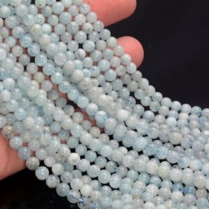 5mm Beryl Aquamarine Gemstone Grade A Blue Round Loose Beads 15.5 inch Full Strand LOT 1,2,6,12 (90183620-371)