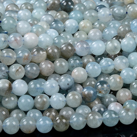 8mm Natural Aquamarine Gemstone Grade Aa Round Loose Beads Bulk Lot 1,2,6,12 And 50 (d408)