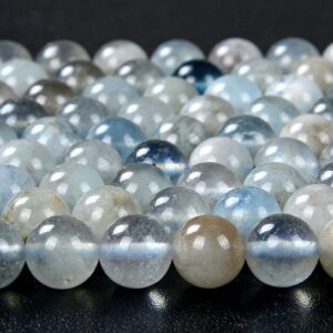 8MM Natural Aquamarine Translucent Gemstone Grade A Round Loose Beads BULK LOT 1,2,6,12 and 50 (D131)