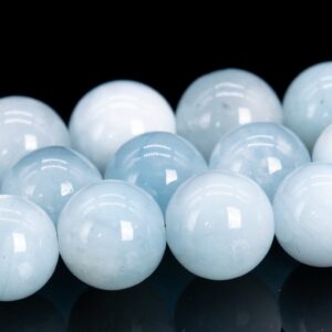 9MM Sky Blue Aquamarine Beads Brazil Grade AA Genuine Natural Gemstone Half Strand Round Loose Beads 7.5" (112010h-3466)