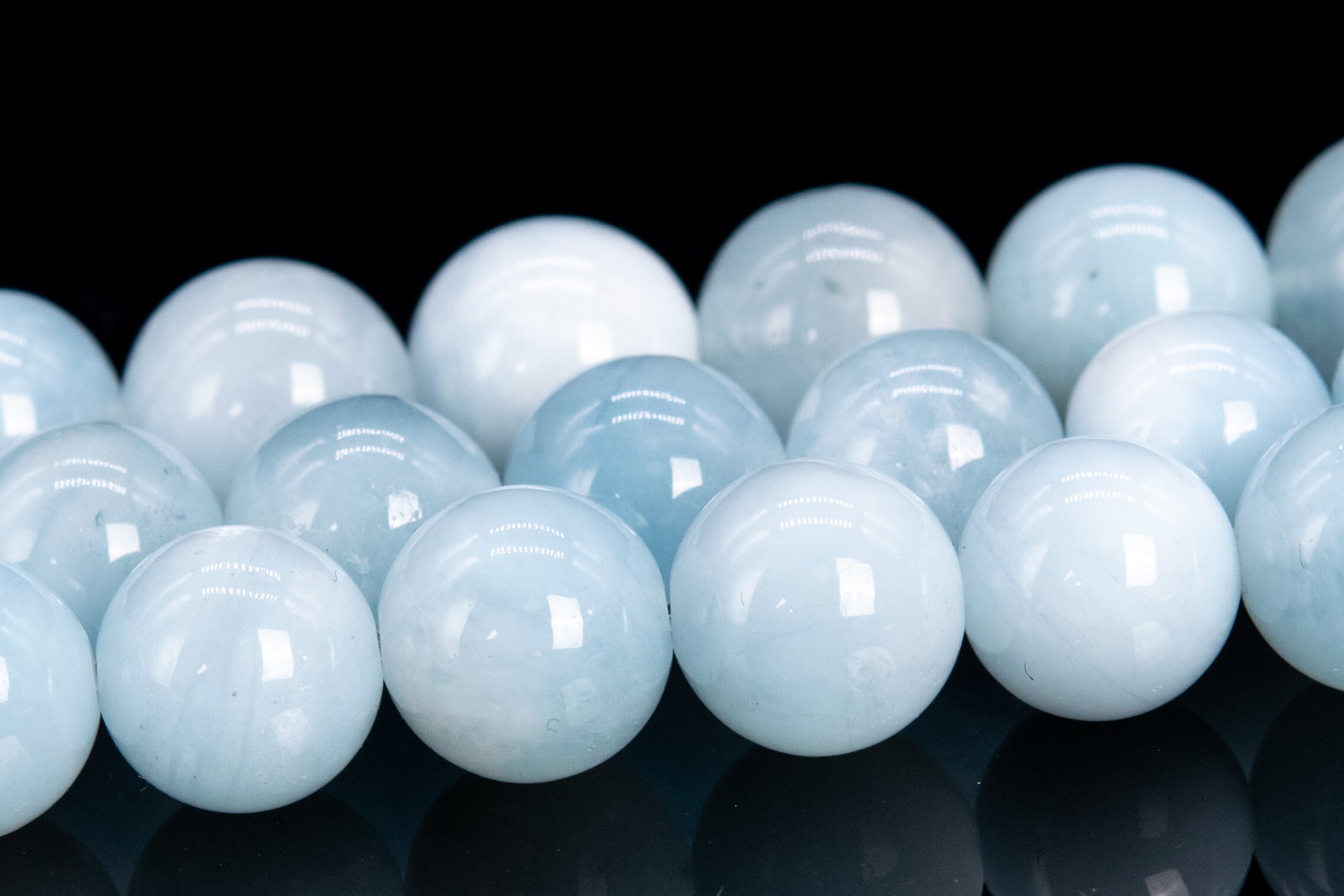 9mm Sky Blue Aquamarine Beads Brazil Grade Aa Genuine Natural Gemstone Half Strand Round Loose Beads 7.5" (112010h-3466)