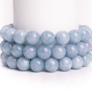 Blue Aquamarine Gemstone Grade Aaa Round 6mm 8mm 10mm Loose Beads