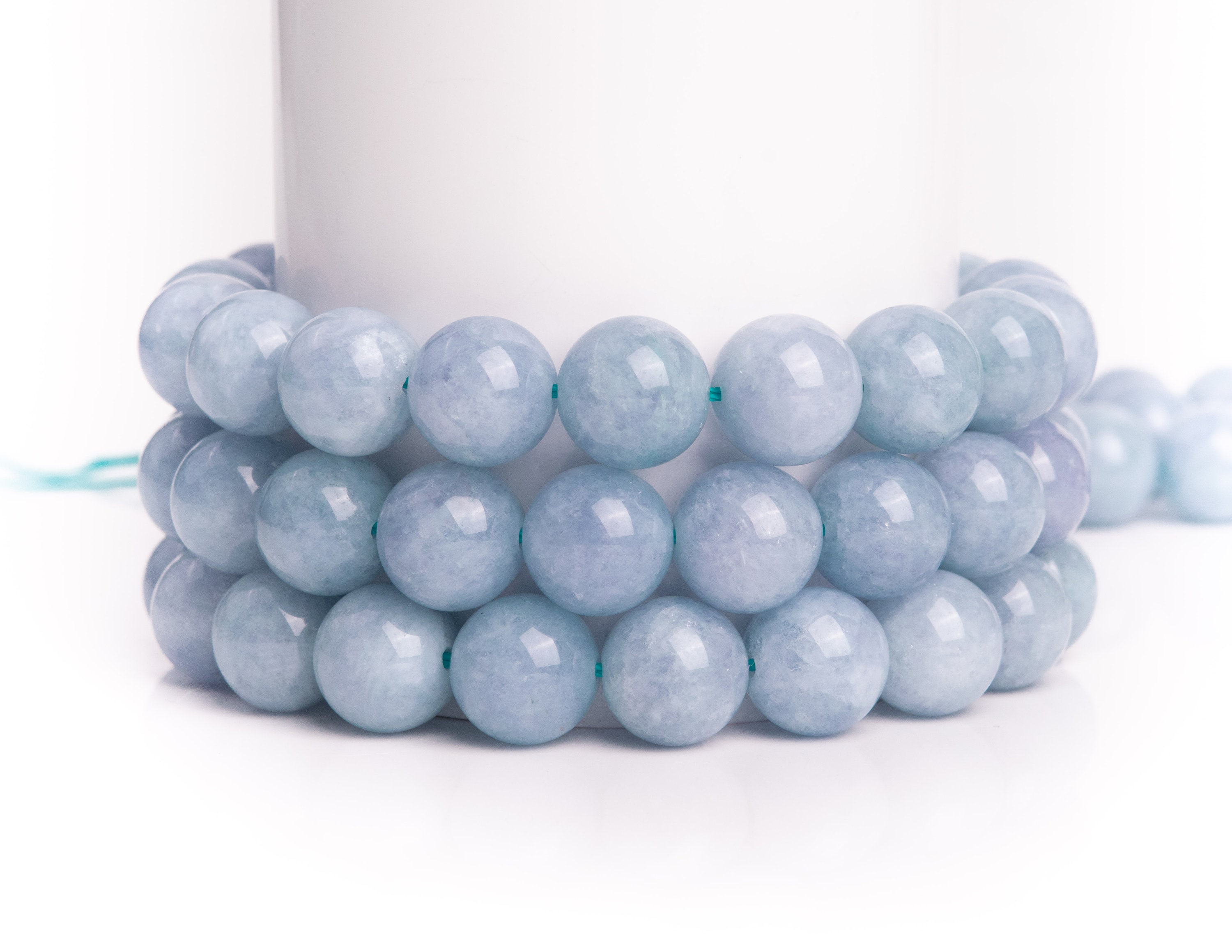 Blue Aquamarine Gemstone Grade Aaa Round 6mm 8mm 10mm Loose Beads