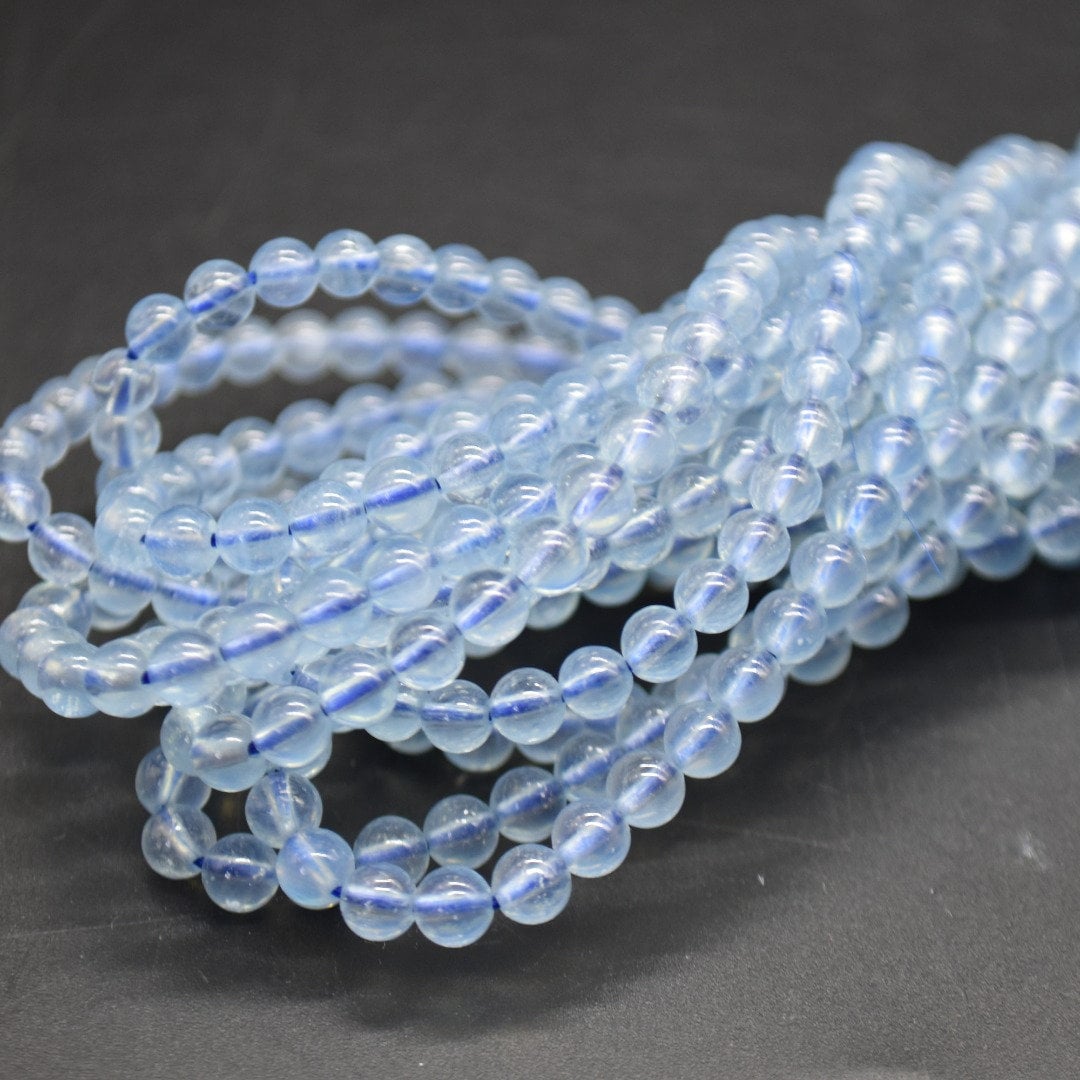 Grade Aaa Aquamarine Round Beads - 4mm - 21" Strand - Natural Gemstone Beads For Jewellery Making | Crystal Beads Grade Aaa Aquamarine Round Beads - 4mm - 21" Strand - Natural Gemstone Beads For Jewellery Making | Crystal Beads