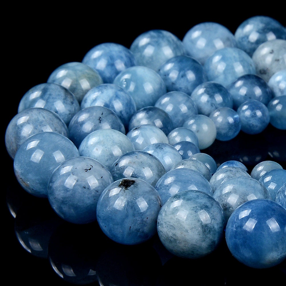 Natural Devil Blue Aquamarine Gemstone Grade Aaa Round 5mm 6mm 7mm 8mm 9mm 10mm 11mm 12mm 13mm Loose Beads (d397)