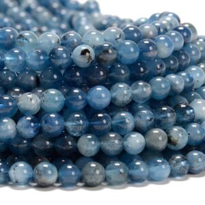 Natural Devil Blue Aquamarine Gemstone Grade A Round 4MM 5MM 6MM 7MM 8MM 9MM 10MM 11MM Loose Beads 7.5inch Half Strand (D580)