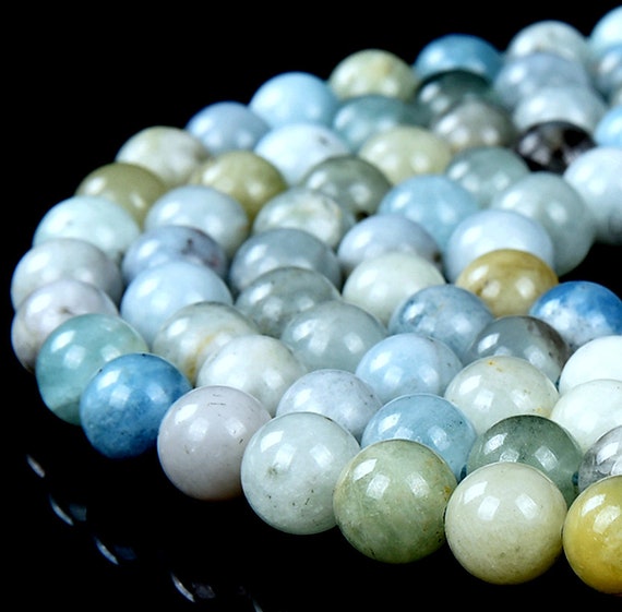 Natural Aquamarine Gemstone Grade A Round 7-8mm Loose Beads Bulk Lot 1,2,6,12 And 50 (d492)
