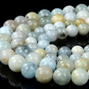 Natural Aquamarine Gemstone Grade A Round 6MM 8MM Loose Beads (D103)