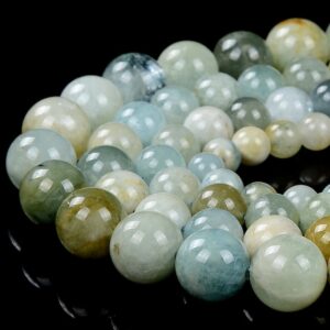 Natural Aquamarine, Heliodor Beryl Gemstone Grade A Round 8MM 9MM 10MM 11MM 12MM 13MM 14MM 15MM 16MM 17MM 18MM Loose Beads (D367 D368)