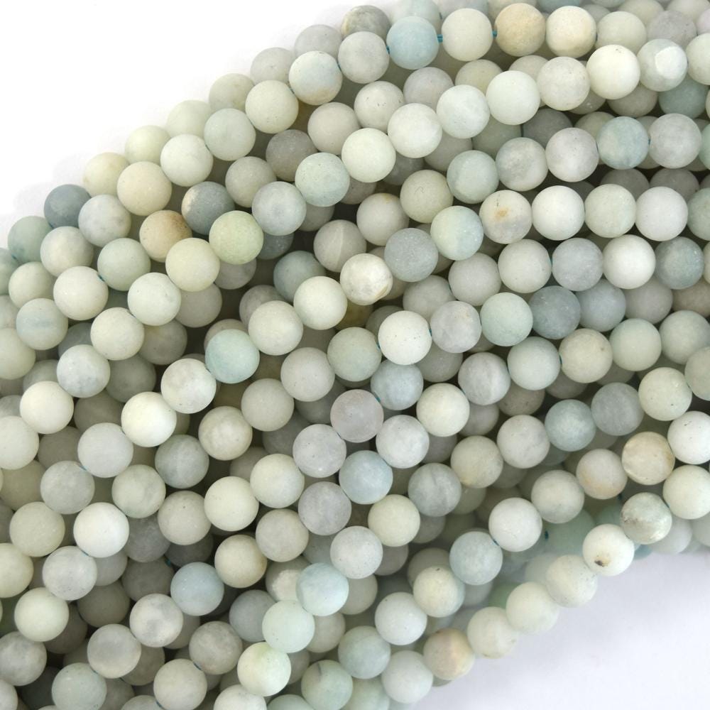 Natural Matte Light Blue Aquamarine Round Beads 15.5"strand S2 6mm 8mm 10mm 12mm Natural Matte Light Blue Aquamarine Round Beads 15.5"strand S2 6mm 8mm 10mm 12mm
